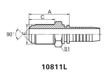 METRIC MALE 90° CONE-10811L